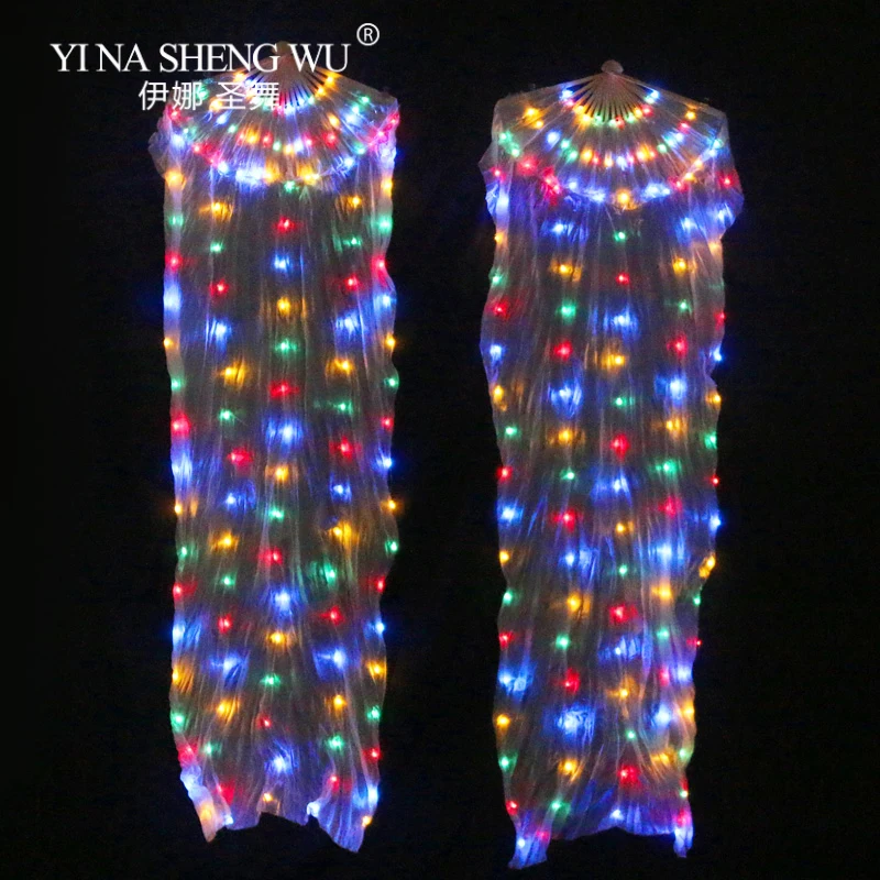 1 шт./1 пара светодиодный балет для танца живота шелковые вентиляторы 180x90 см