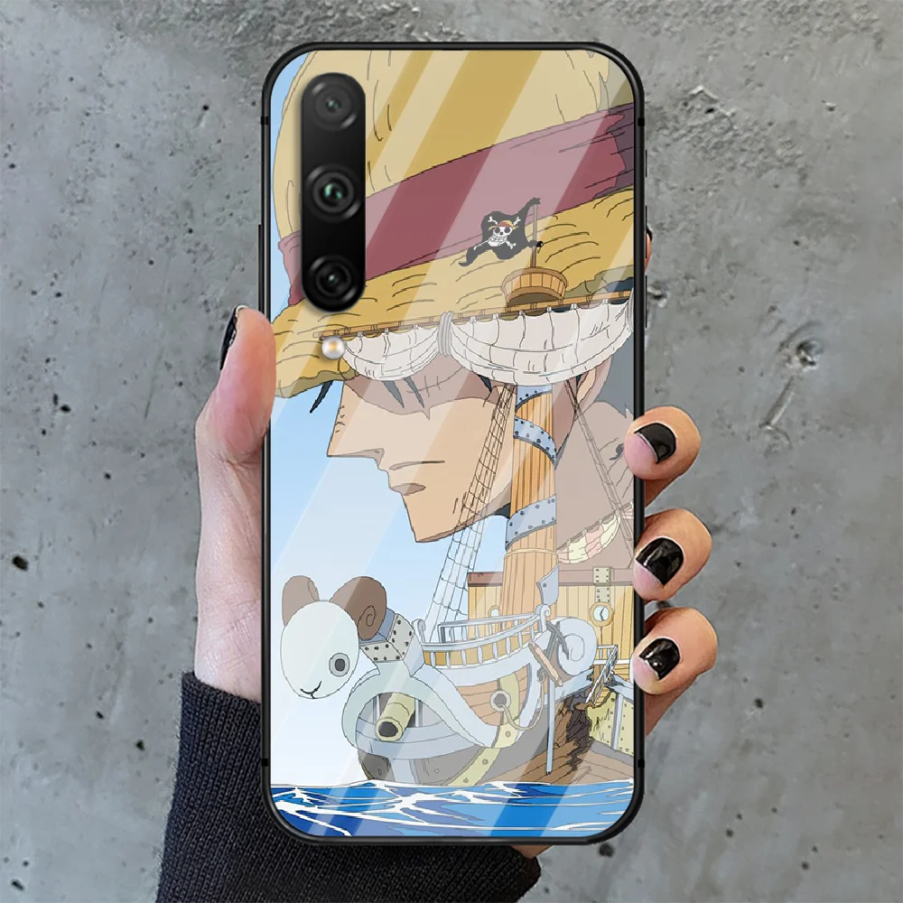 

ONE PIECE Sailing ship Phone Tempered Glass Case Cover For huawei honor 7 8 9 10 20 A X S lite i pro Hoesjes Trend Fashion
