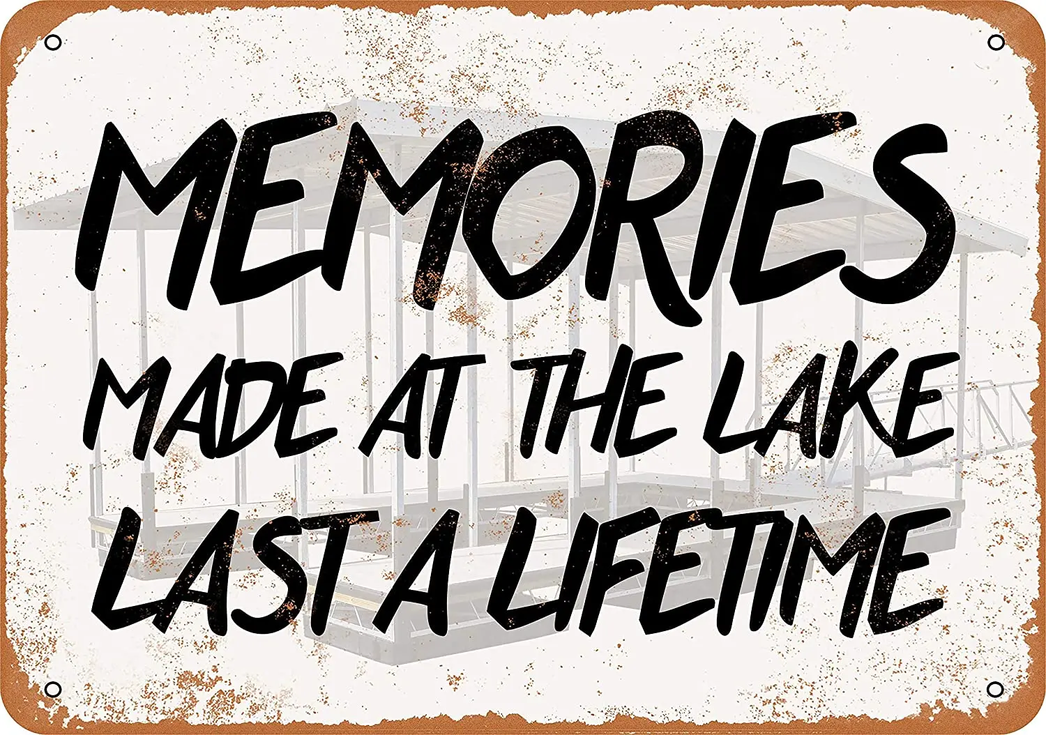 

WallColor 8*12 Metal Sign Memories Made at The Lake Last a Lifetime Vintage Look