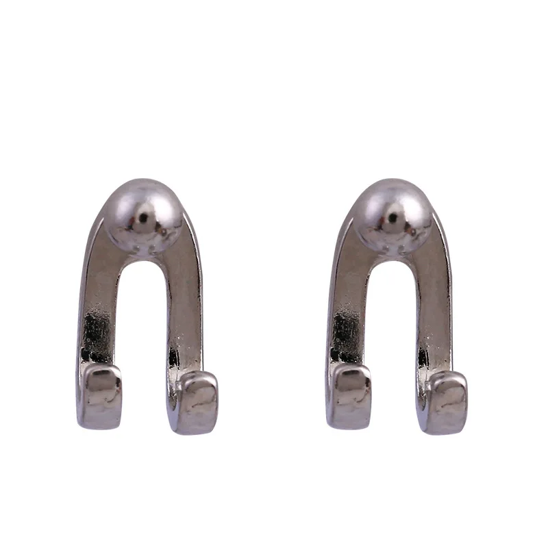 

2020 New Silver Color After Hanging Stud Earrings for Women Simple Minimalist Geometric Party Gift Ladies Earrings