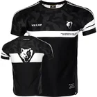 VSZAP Спортивная тренировочная футболка с коротким рукавом черно-белая мужская эластичная быстросохнущая футболка для фитнеса MMA