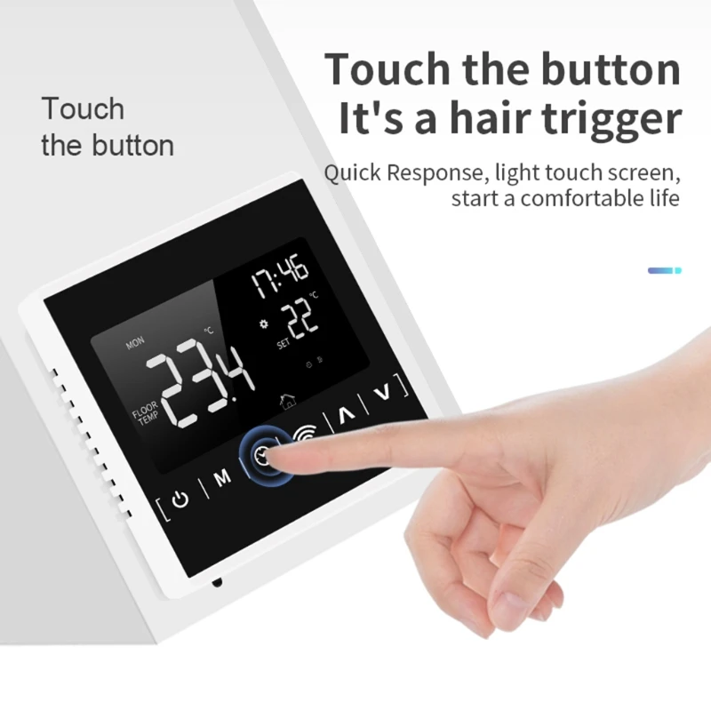 

110V 120V 220V 230V Touch Screen Electric Heating Room Thermostat Temperature Controller Thermoregulator 16A Floor Heat