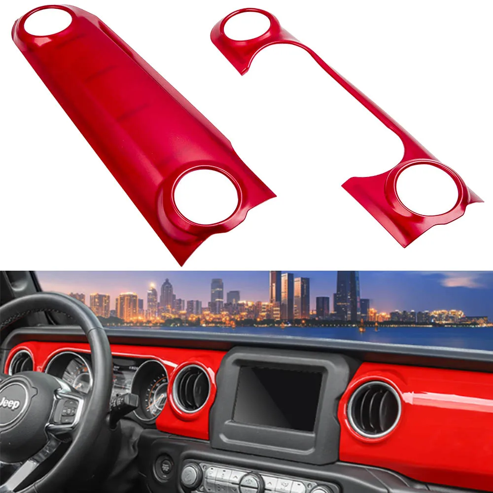 

Красная центральная консоль maxpeedingrods, обшивка приборной панели для Jeep Wrangler JL 2018 19 & Gladiator