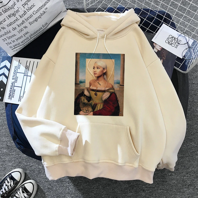 Толстовка Ariana в стиле оверсайз с надписью Гранде женское худи уличная хип-хоп