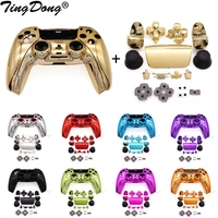 full set plating housing shell case cover faceplate decoration shells buttons for ps5 controller gamepad diy