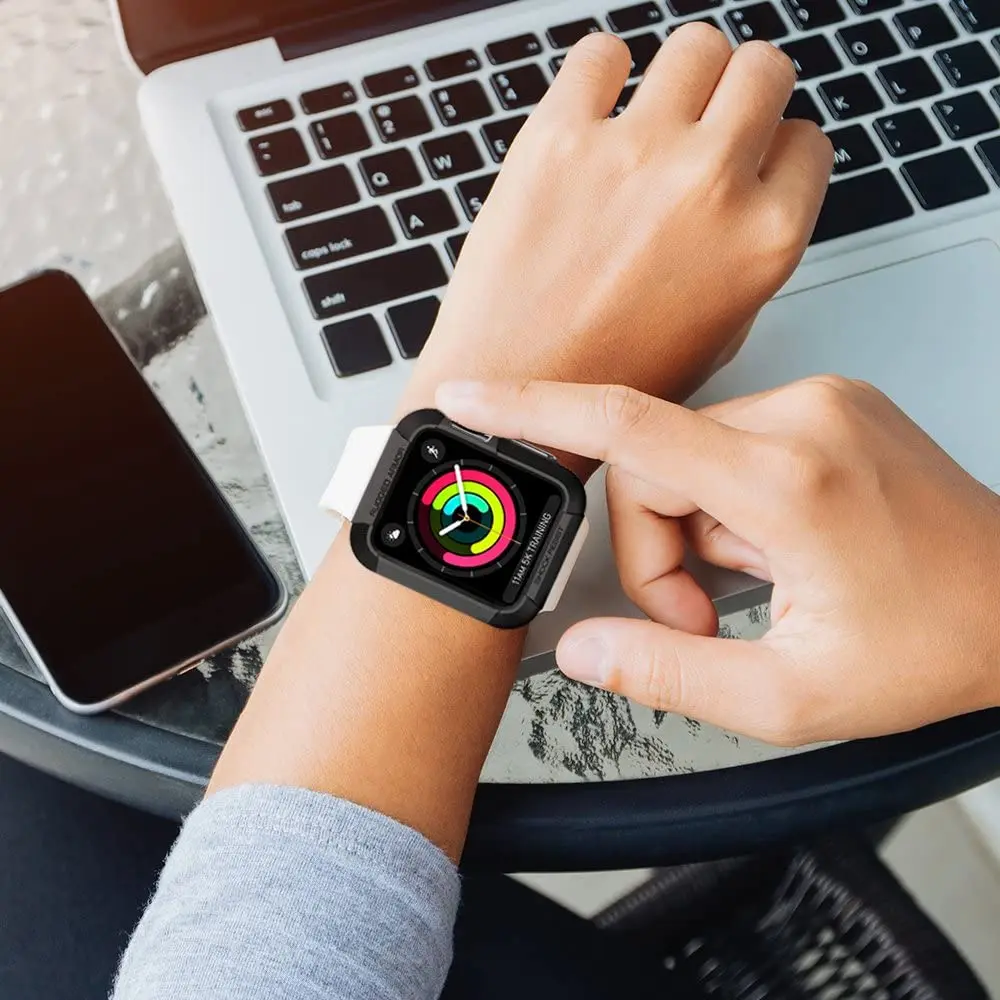 Прочный армированный чехол для часов Apple watch band 40 мм 44 мягкий ударопрочный