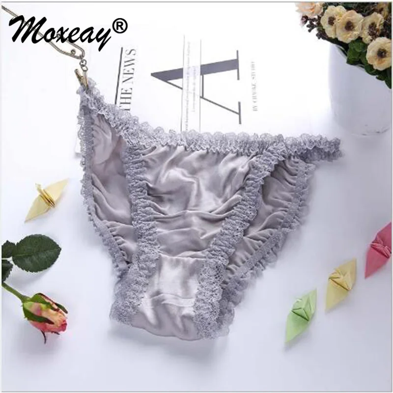Женское сексуальное женское нижнее белье Moxeay кружевное атласное шелковое 100%