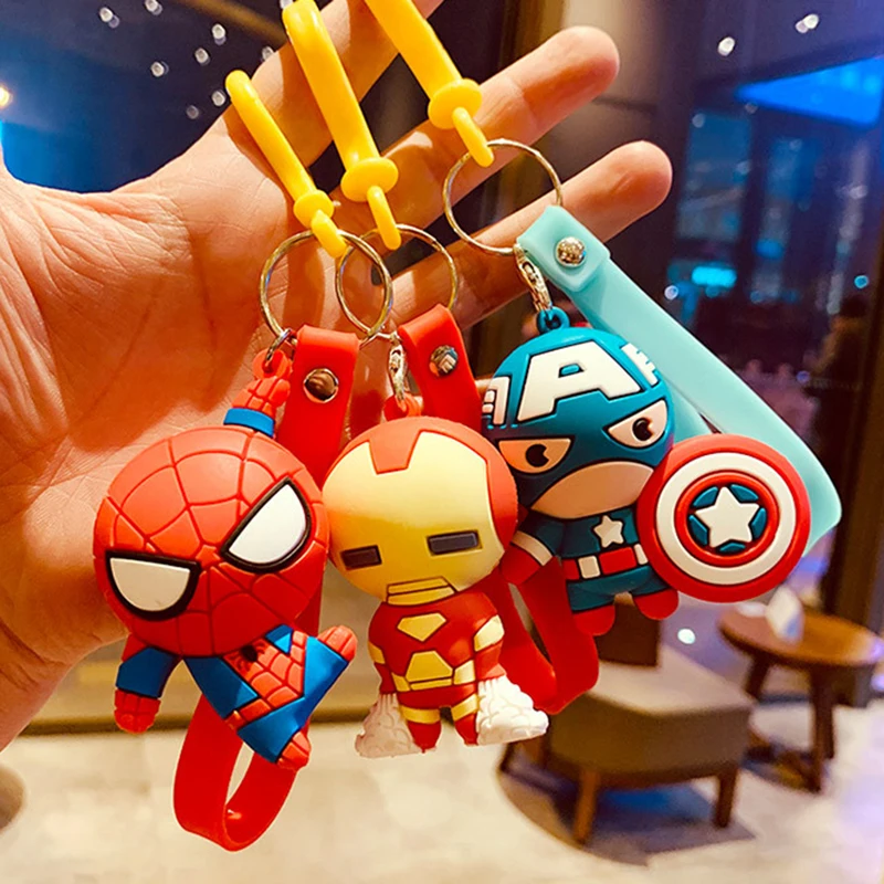 

Marvel Spiderman No Way Home Keychains Accessories Kawaii Doctor Strange Iron Man Figures Key Chain Toys for Children Adult Gift