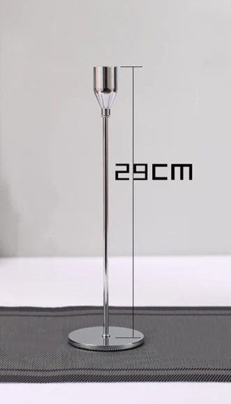 29cm silver 1 шт. Креативные Свадебные подсвечники, вечерние подсвечники для дома, гостиной, 4 цвета - Цвет: 29cm silver
