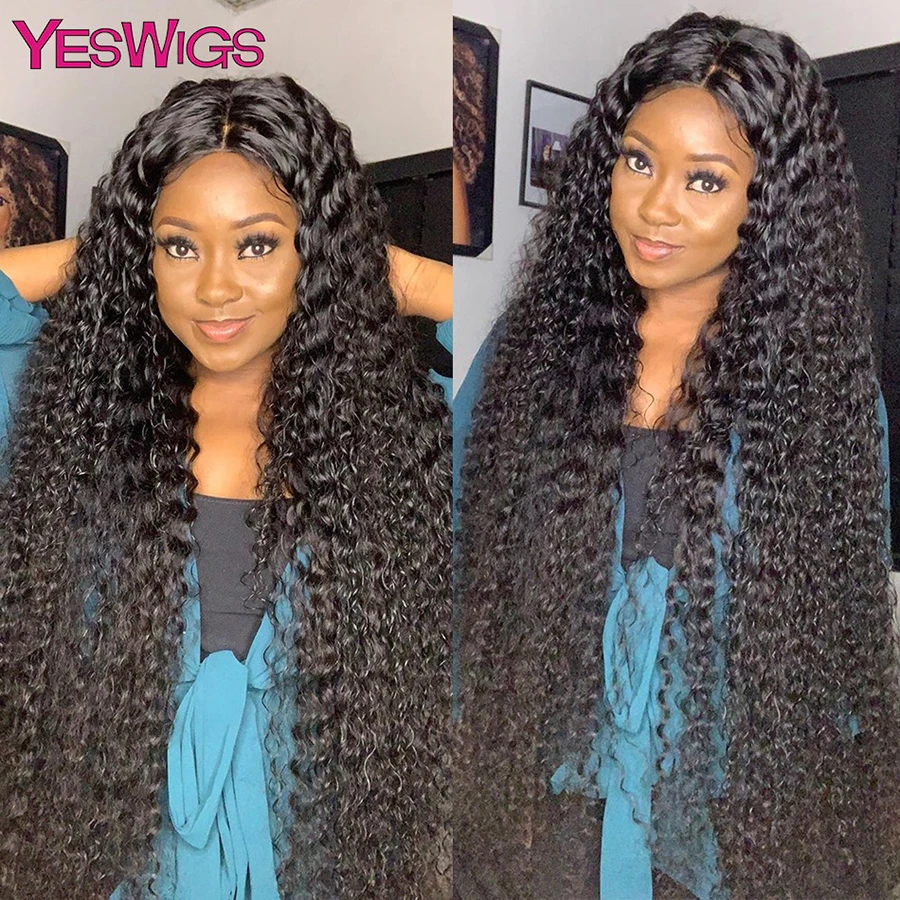 30 дюймовые кудрявые кружевные передние парики из человеческих волос для женщин