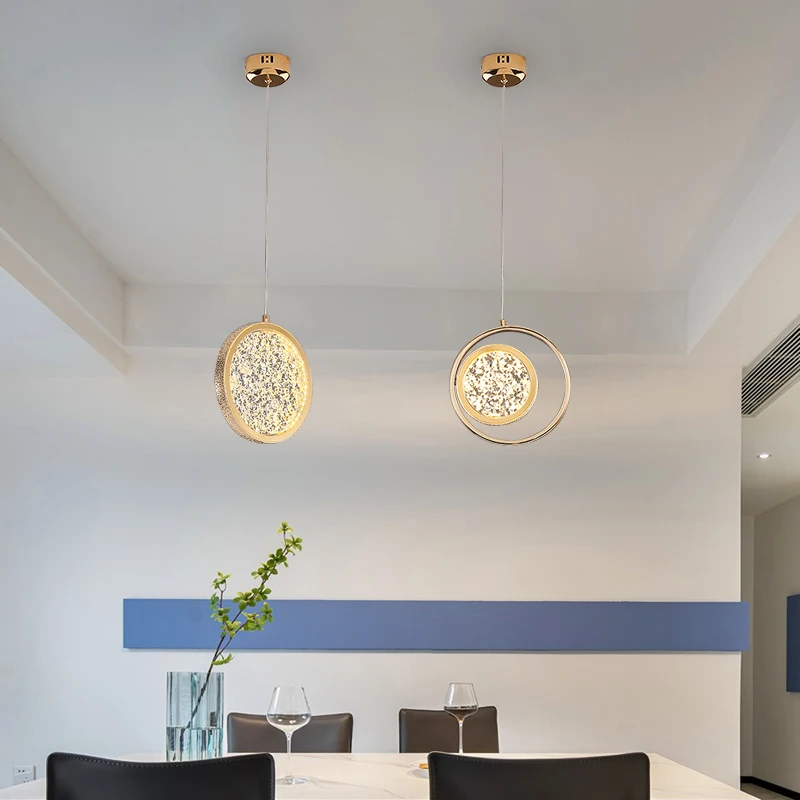 Современная круглая зеркальная маленькая люстра FKL креативная прикроватная