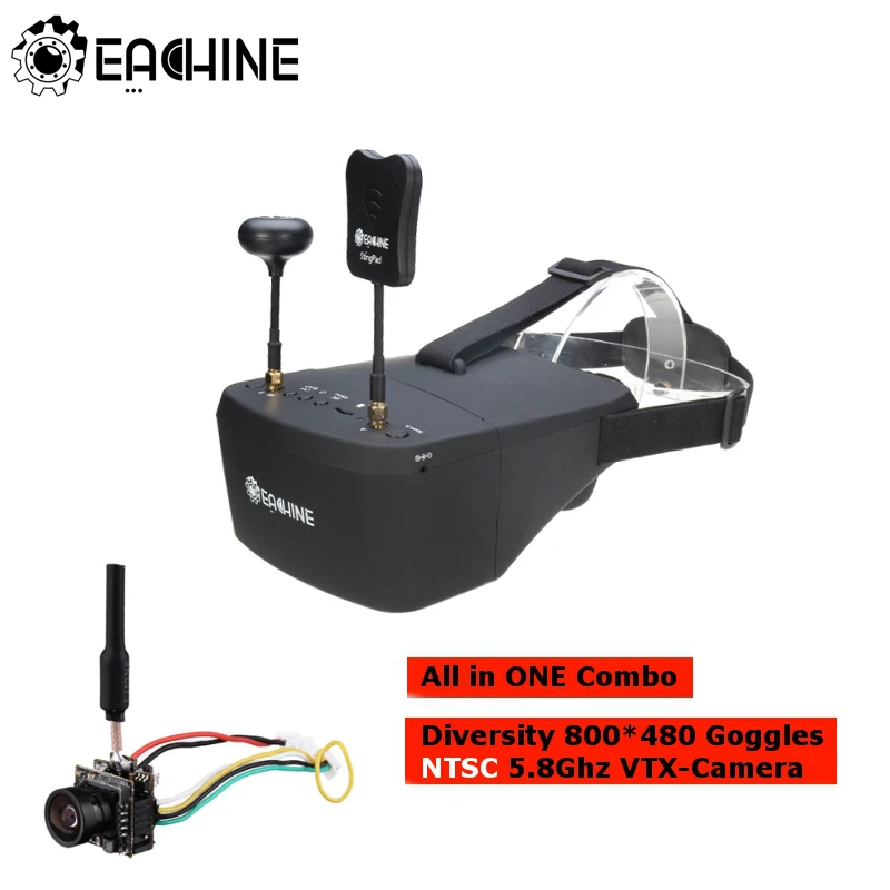 

Eachine EV800D 5 дюймов 800*480 FPV очки + TX06 NTSC 700TVL Мини FPV VTX-камера все в одном Combo