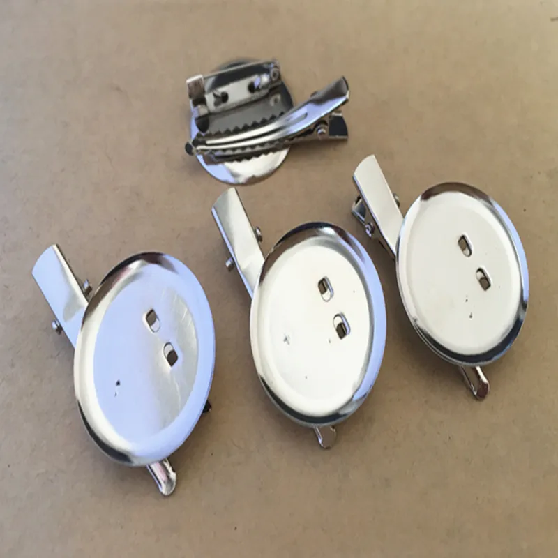 35 мм Серебряный зажим для волос брошь булавка задняя подвеска аксессуары лоток 10