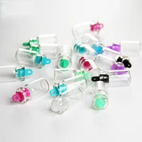 10pcspack mini small glass bottles with colorful cork stopper jars tiny wedding vials 24x12mm candy message vials ornaments
