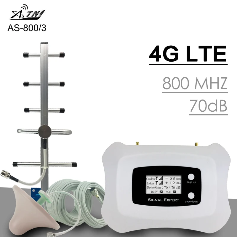 300 квадратных метров 70dB Gain 4G LTE 800mhz Band 20 Усилитель сигналов для мобильных
