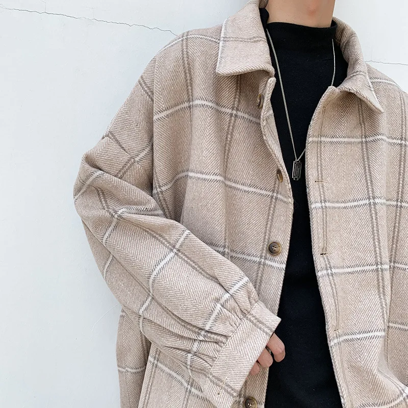 

Night's Watch Autumn Woolen Coat Men's clothes Korean Version Fashion Loose Coat Students Casual All-match Jackets for Men