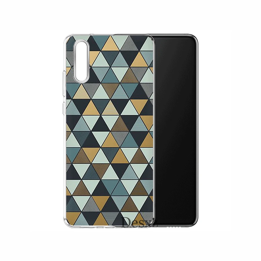 Чехол для мобильного телефона из ТПУ huawei Honor 7A 7C 7X 6A 8 8X 8C 9 9X View 20 Note 10 Lite Cover clulur triangle