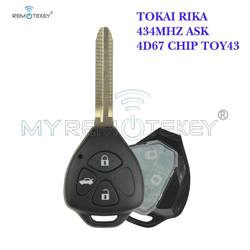 

Remtekey Remote key 3 button toy43 blade 434Mhz with 4D67 chip for Toyota Corolla Camry 2007 2008 2009