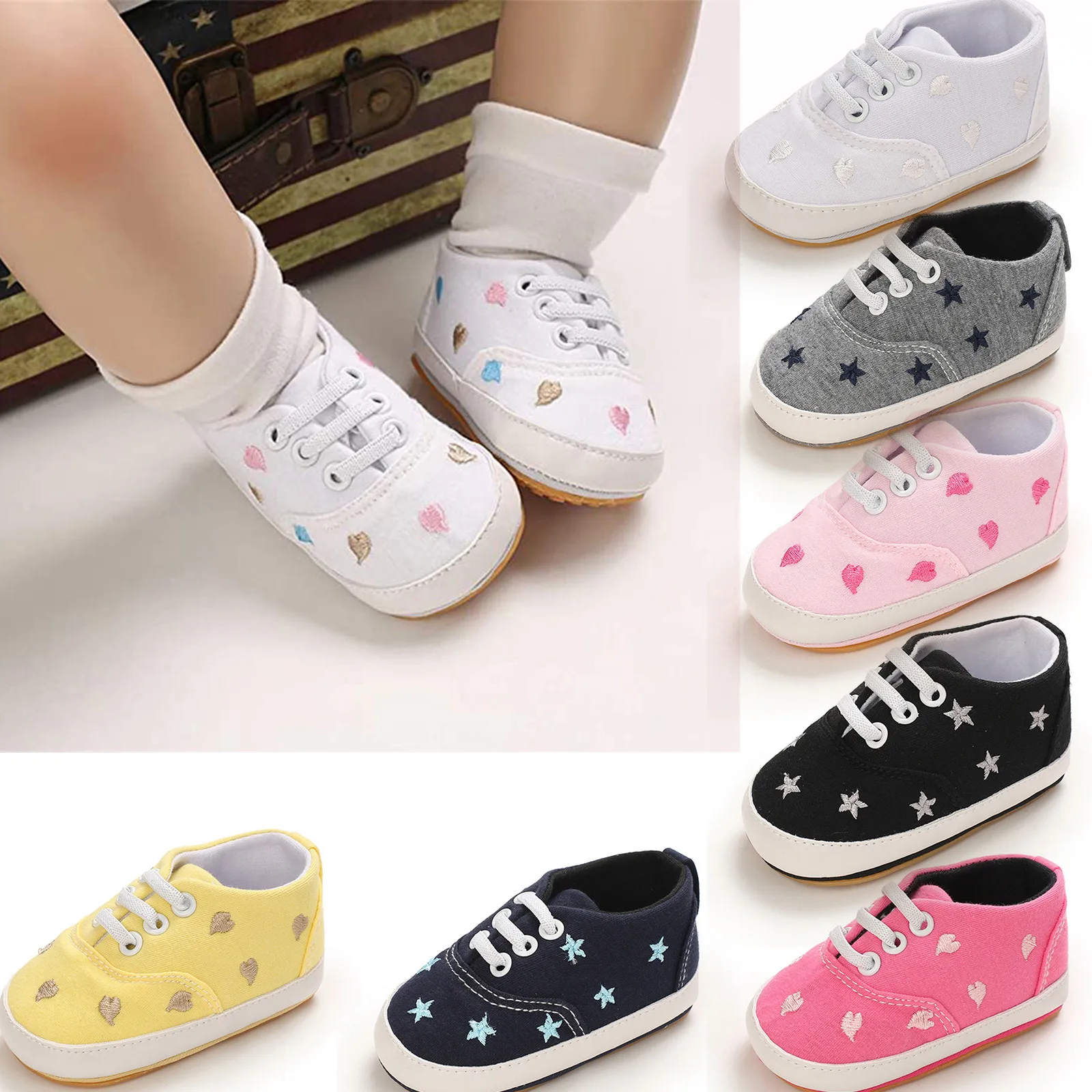 

Детская резиновая нескользящая обувь со звездами и сердечками для маленьких мальчиков и девочек, обувь для первых прогулок, детская обувь д...