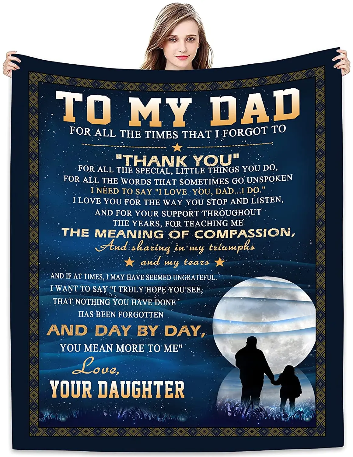 

Throw Blanket - to my daughter blanket Fleece Throw Blanket,Super Soft Ultra-Soft Micro Fleece Blanket for Bedroom SOFE Couch