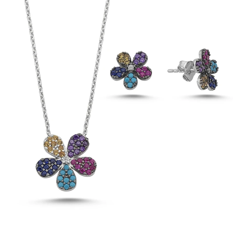 Серебряный 925 пробы цвет циркон Маргаритка набор | Украшения и аксессуары