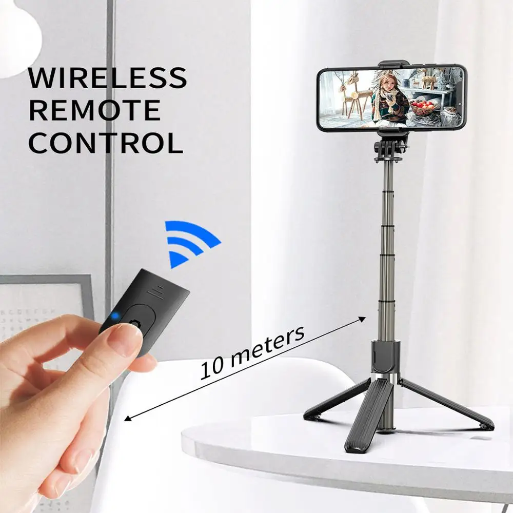 

3-in-1 bluetooth remote control tripod selfie stick, extendable handheld monopod, foldable, Holder for phone for Gopro