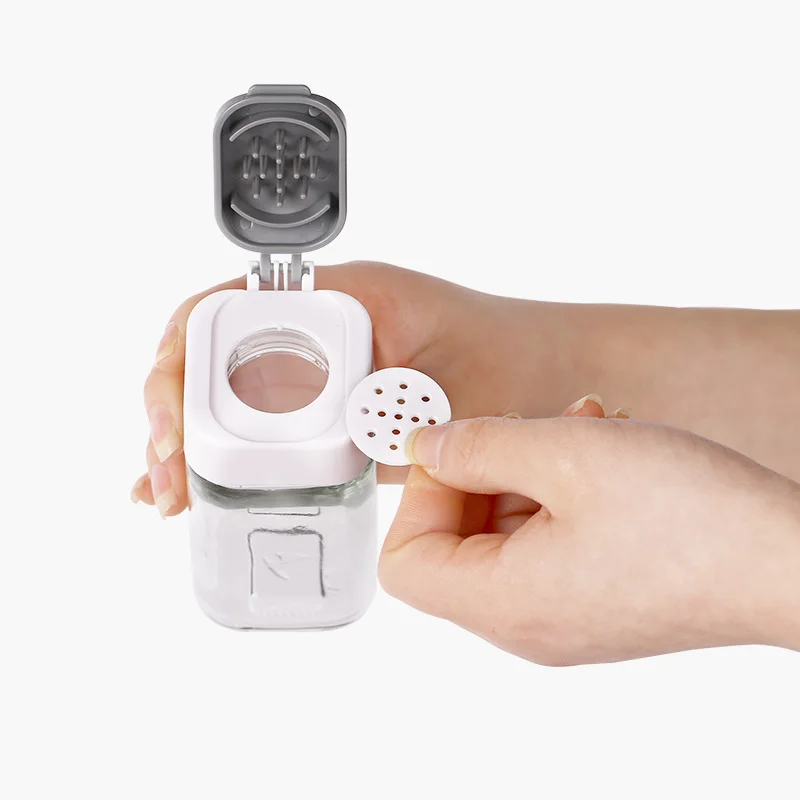 

Creative Glass Condiment Storage Bottle Leak-proof Sauce Vinegar Oil Bottles Kitchen Salted Sugar Solid Seasoning Jar with Shelf