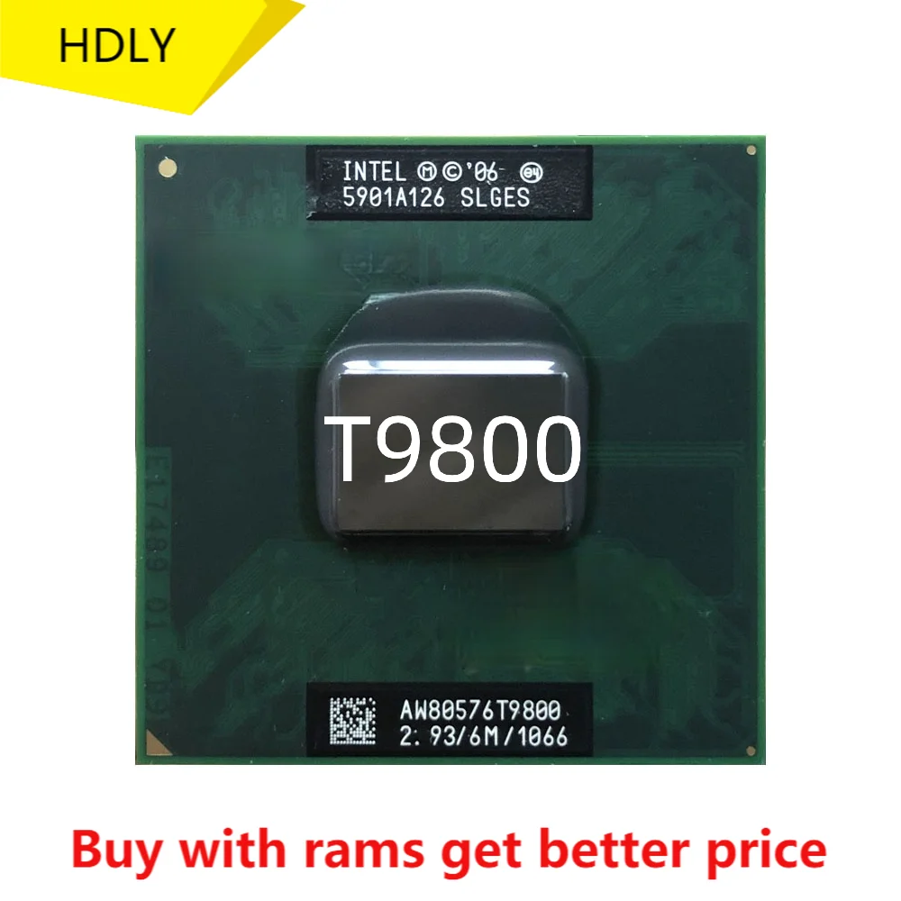 Процессор Intel Core 2 Duo T9800 SLGES 9 ГГц двухъядерный двухпоточный ЦПУ 6 Мб 35 Вт Разъем P |