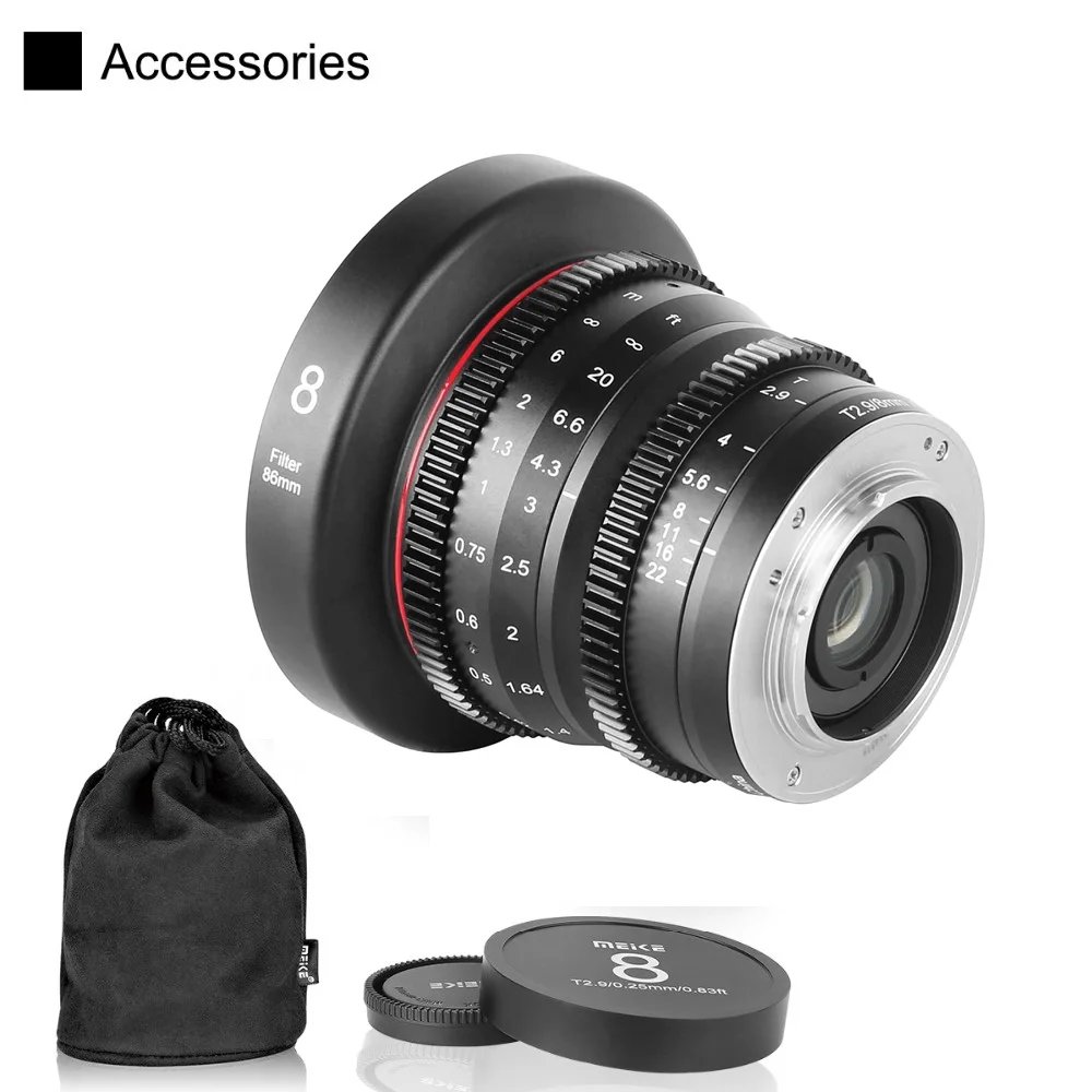 Meike 8 мм T2.9 Большая диафрагма ручная фокусировка кинолинза для Olympus Panasonic Lumix micro 4/3