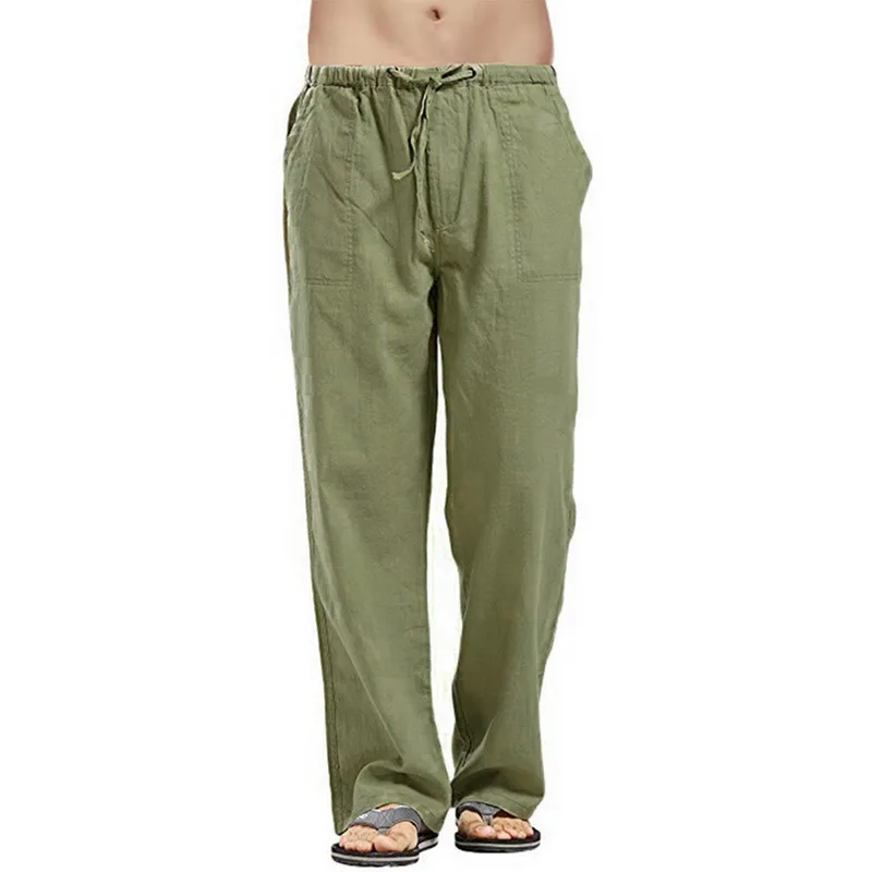 

Linen Men Wide Pants Plus Size 2XL Korean Trousers Oversize Linens Streetwear 2021 Male Spring Summer Casual Men's Clothing