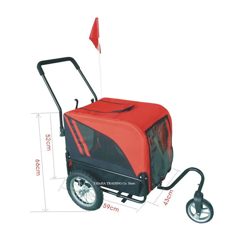 Велосипедная прогулочная коляска 2 в 1 максимальная нагрузка 30 кг 16 дюймов заднее