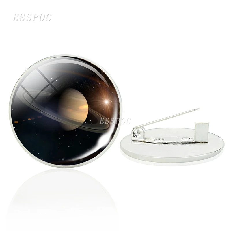 

Solar System Full Moon Brooches Pins Glass Cabochon Galaxy Nebula Planet Badge Universe Jewelry Gifts