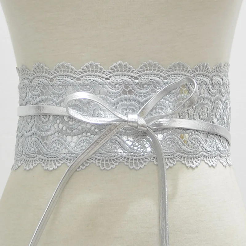

Women Lace Dress Belts Coat Decorated Lace Up Girdle Fashion Cummerbunds Female Ring Waistband Corset Femme Wide Belt
