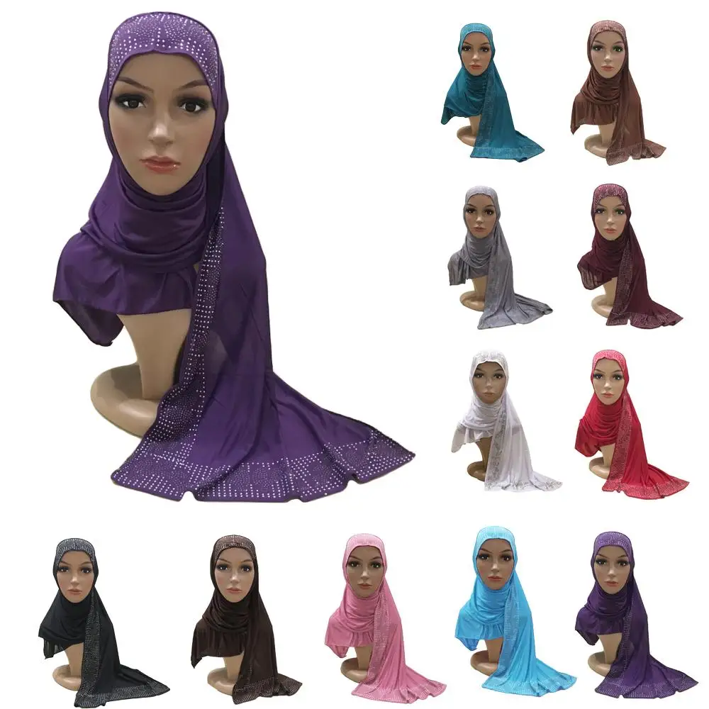Цельный мусульманский женский шарф хиджаб головной платок с длинным хвостом