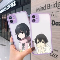 tanaka kun is always listless phone case for iphone 12 11 mini pro xr xs max 7 8 plus x matte transparent purple back cover