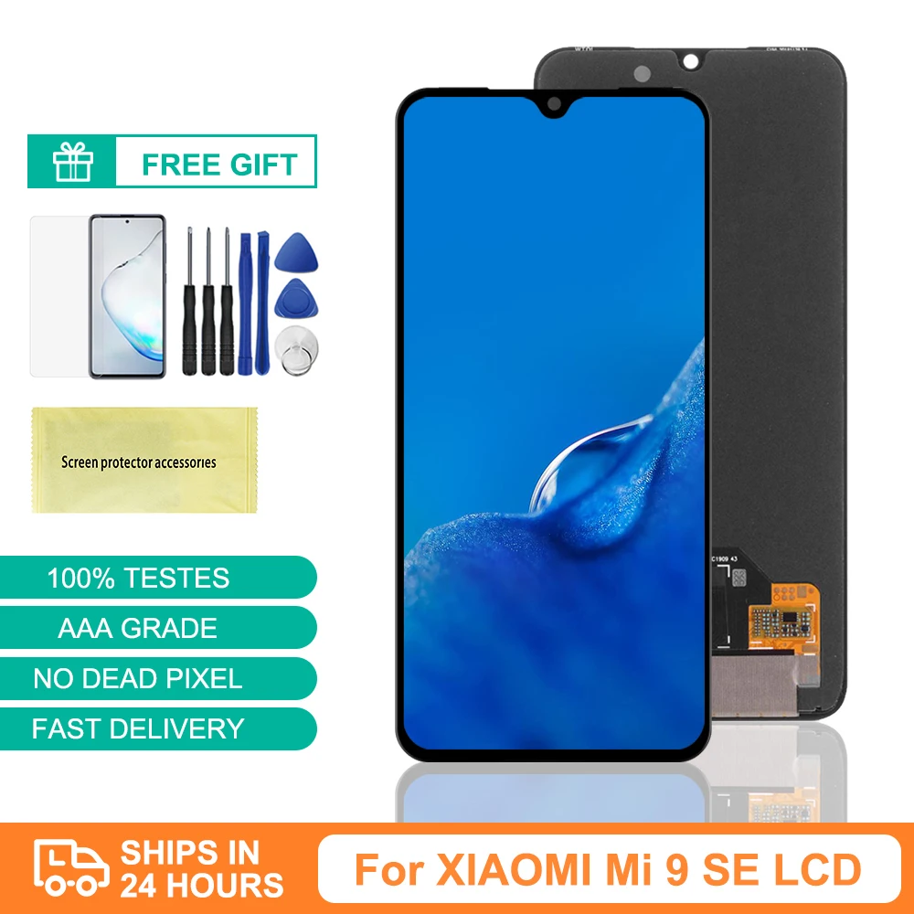 

100% Оригинальный ЖК-дисплей для Xiaomi Mi 9 SE, ЖК-дисплей, сенсорный экран, дигитайзер в сборе с рамкой для замены для Xiaomi Mi9 SE Mi 9se