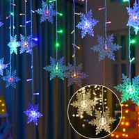 3 5m 8 modes snowflake curtain lights christmas decoration festoon led lights icicle hanging string light garland new year light