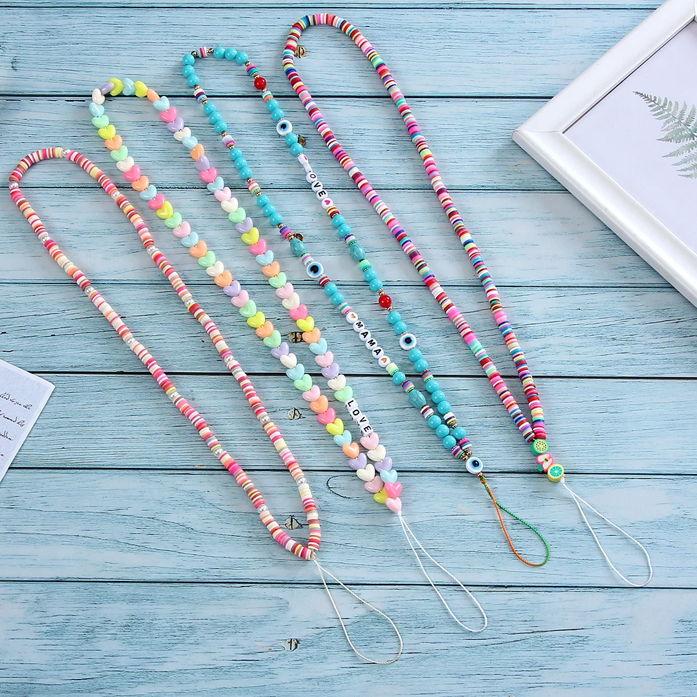 Ожерелье-цепочка с длинными акриловыми бусинами сглаза |