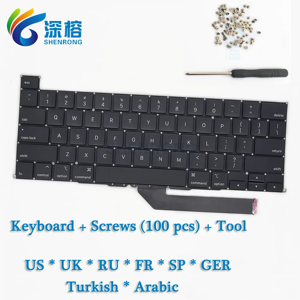 2019 год A2141 клавиатура US UK RU FR SP турецкий GER Arabic для Macbook Pro Retina 16 &quotвинты ноутбука +