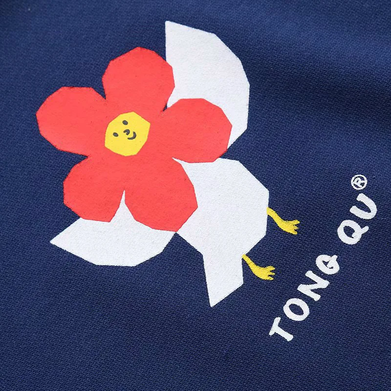 Элегантный студенческий женский мультфильм цветочные улитки толстовка