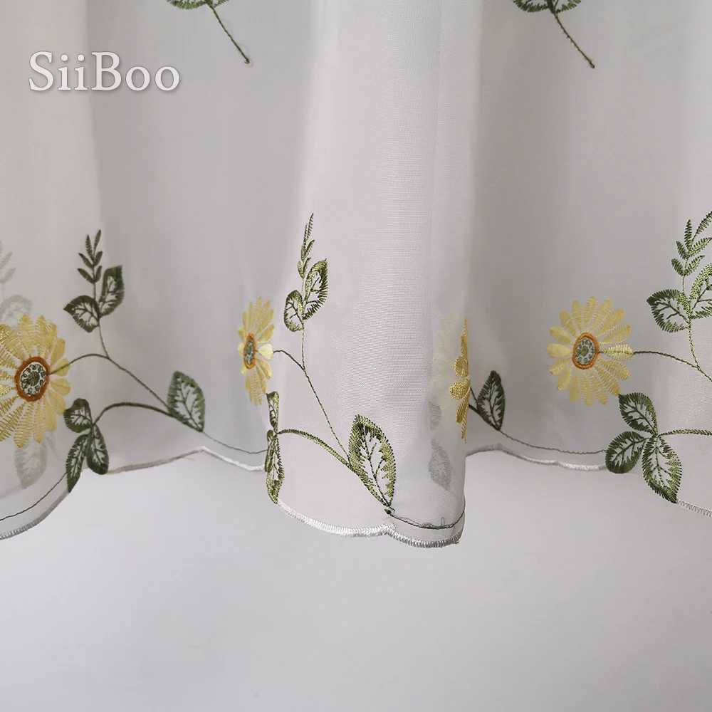 Новинка 2016 модная кружевная полузанавеска с цветочной вышивкой занавеска для