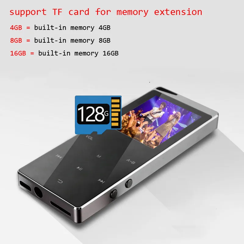 Новинка 2021 музыкальный плеер Bluetooth MP4 8 ГБ 16 32 вставка для SD-карты с сенсорной