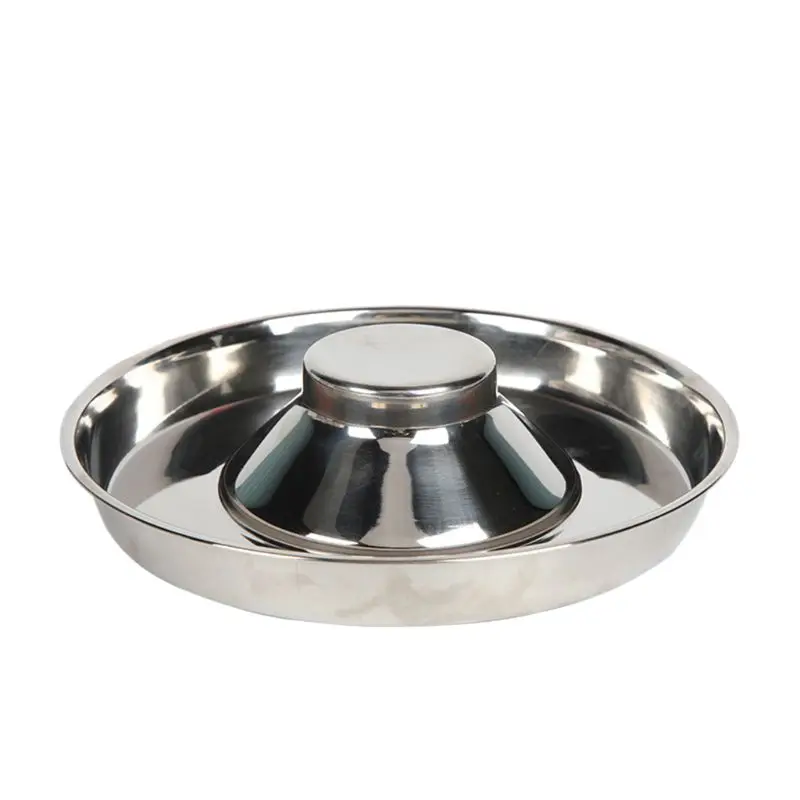 Pet Stainless Steel Round Dog Bowl Puppy Litter Food Feeding Dish Weaning Silver Feeder Water Pets | Дом и сад
