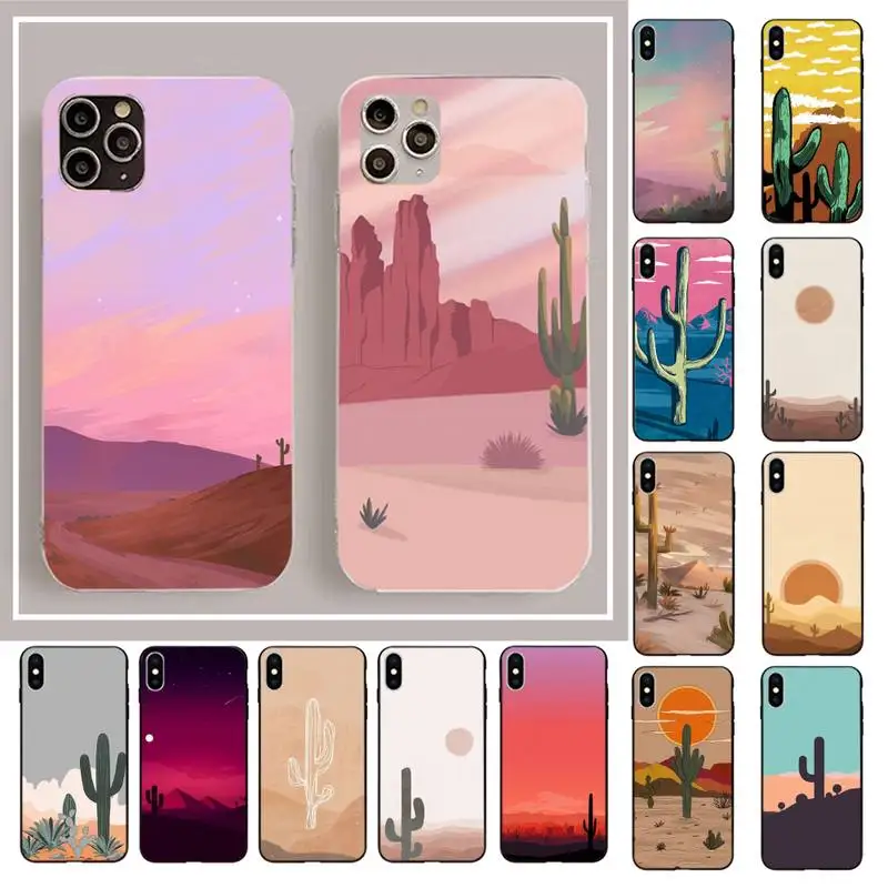 

MaiYaCa Aesthetics Cactus Desert landscape Art Phone Case for iphone 13 11 12 pro XS MAX 8 7 6 6S Plus X 5S SE 2020 XR case