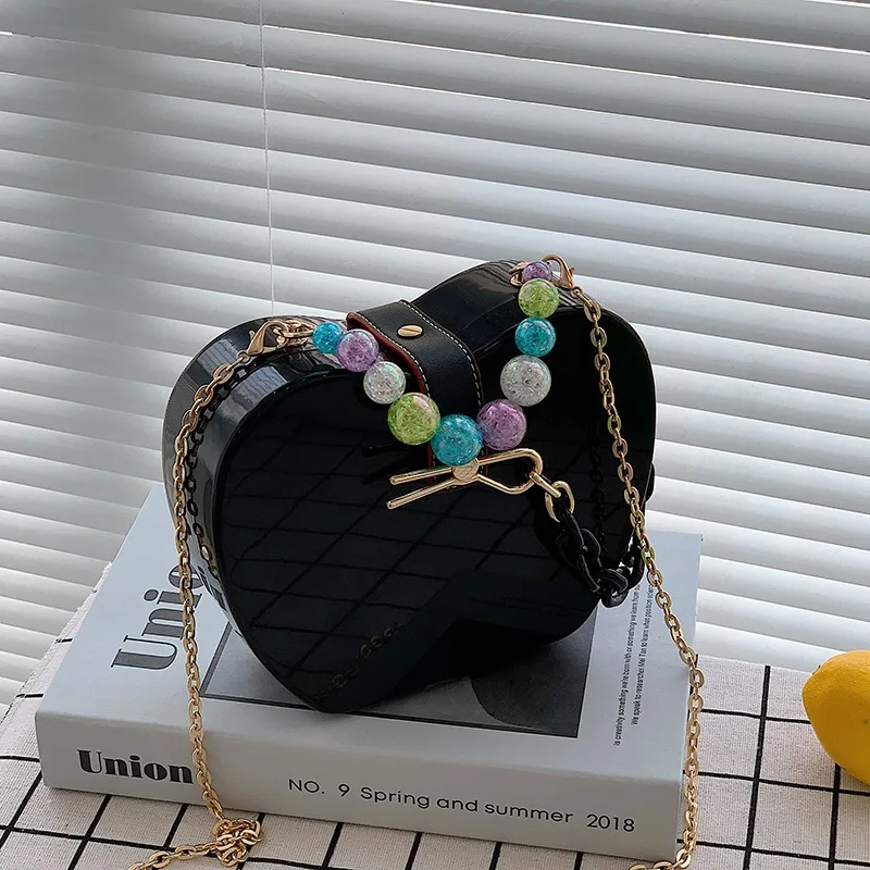 

High Quality Sweet Fashion Acrylic Girl Handbag2021New Candy Color Apple Box Bag Lady Buckle Single Shoulder Messenger Chain Bag