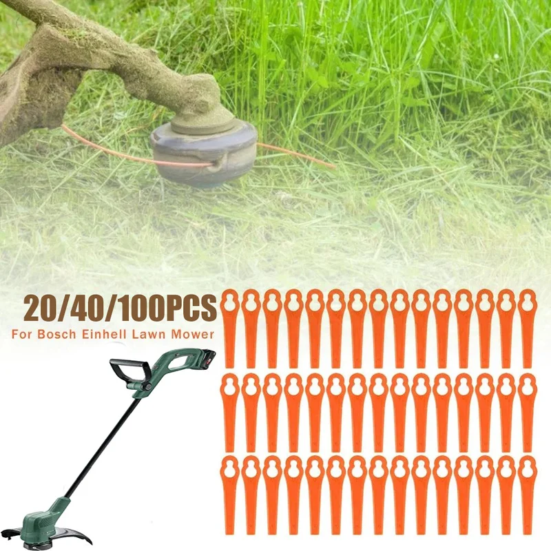

20/40/100 PCS Orange Round Hole Lawn Mower Plastic Head Lawn Mower Trimmer Replacement Lawn Mower Blade Plastic Cutting Blade
