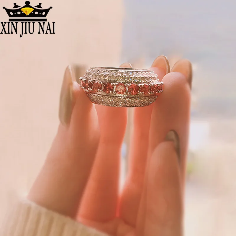 Женское кольцо с бриллиантами 925 пробы anillos серебряное поворотом вечерние кольца