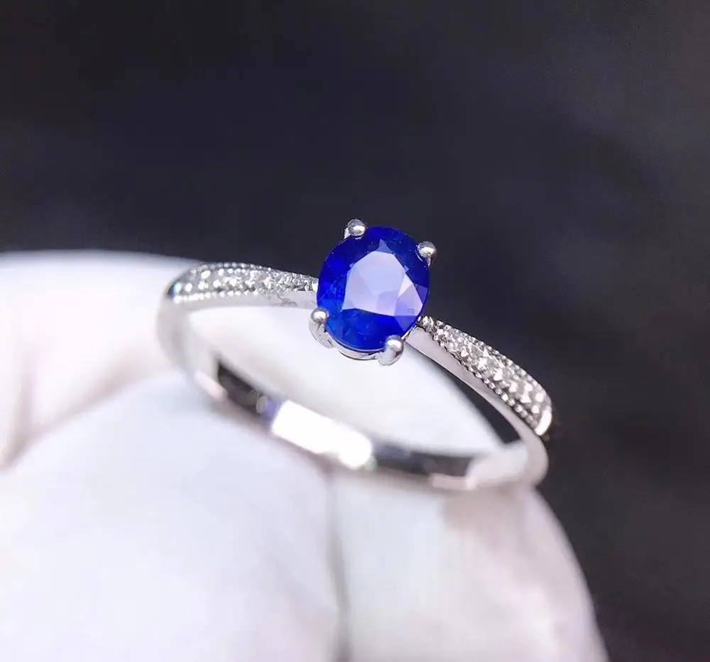 Изысканные ювелирные изделия из сапфира кольцо натуральный 0.55ct Unheat Королевский