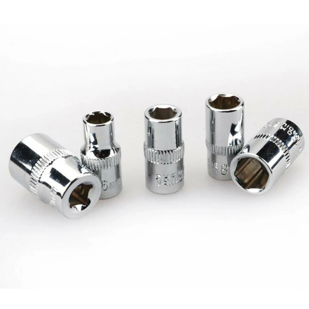 5PCS 1/4 Hex Socket Adapter Short Torque Spanner Ratchet Wrench Head Sleeve Double Tools 6mm 7mm 8mm 10mm 12mm | Инструменты