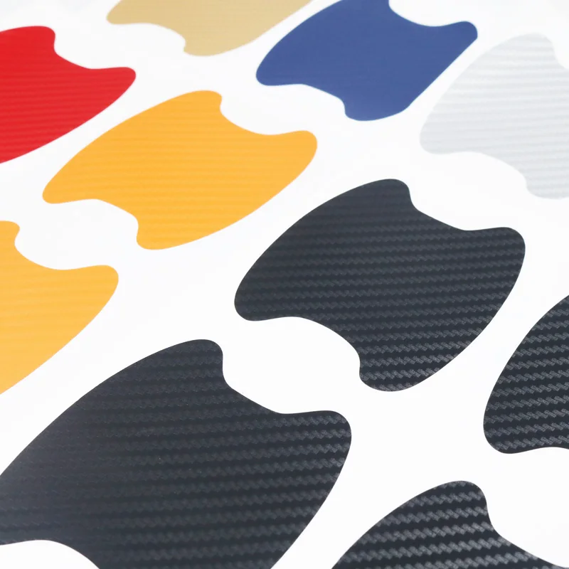 4 шт./компл. двери автомобиля Стикеры углеродного волокна устойчивые к царапинам